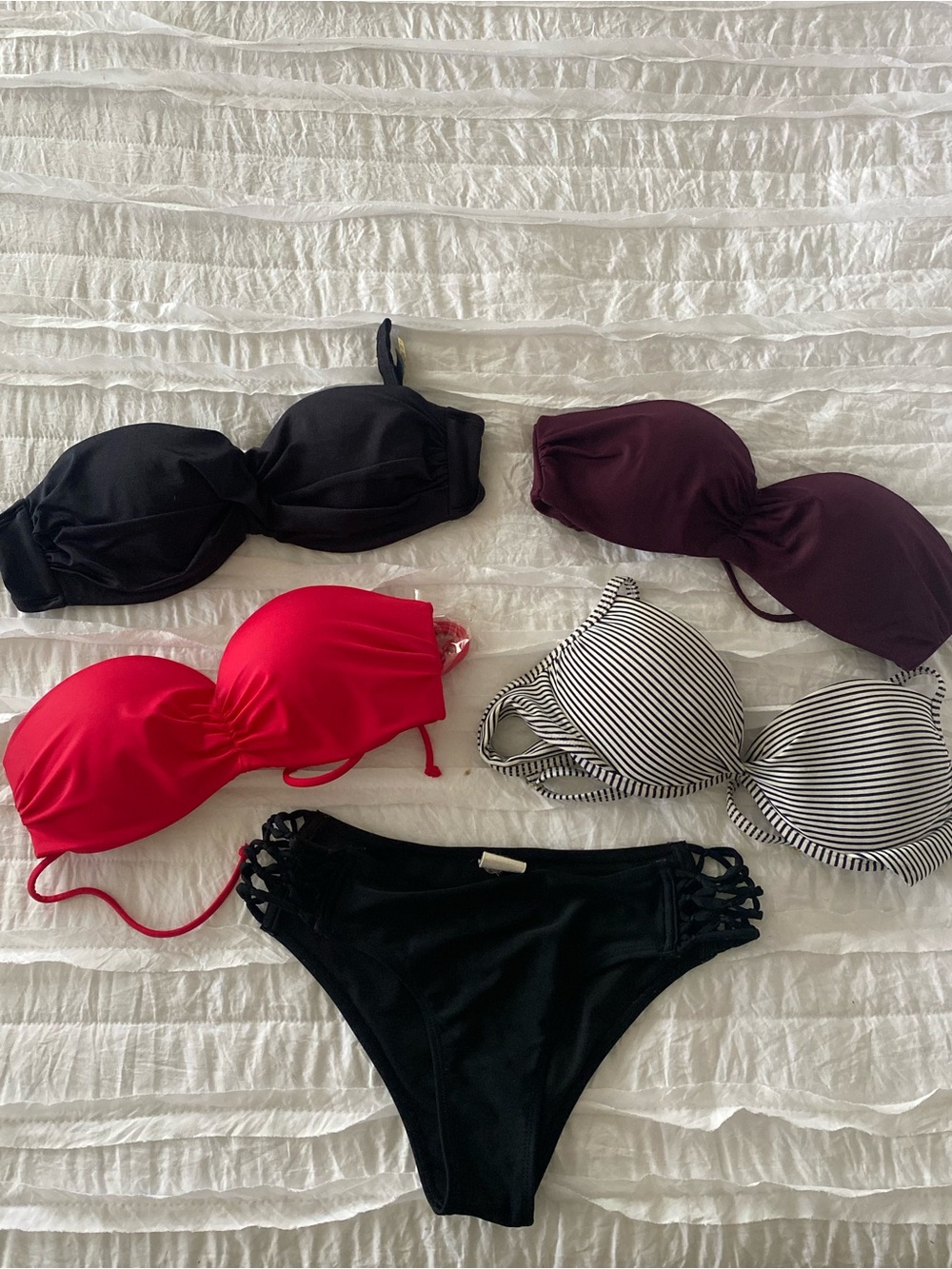 PINK Victoria's Secret Assorted Bikini Tops & Black Bottom